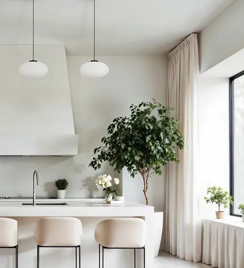 Wisząca lampa z dużym ryflowanym kloszem biała K8-R16