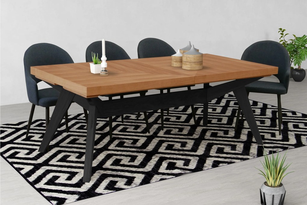 Stół rozkładany VERSO Dąb do Salonu Jadalni 200-300 x 100 x 76 cm, Prostokątny