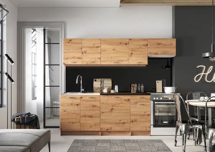 Komplet 7 szafek kuchennych 240 cm dąb artisan S6-F87