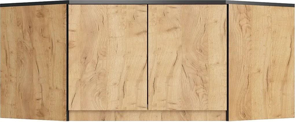 Nadstawka na szafę AKORD S100 Dąb Craft 100 cm 2 drzwi kolor Dąb Craft mat 3 półki 100x50x55 cm