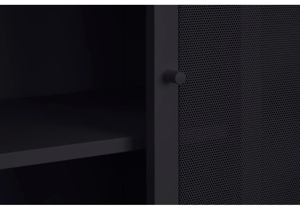 Czarna metalowa szafka z drzwiami przesuwnymi 90x180x40 cm Veep – Unique Furniture
