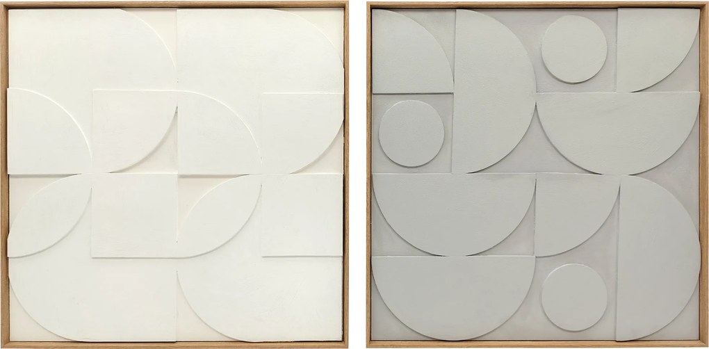 HOMCOM Dekoracja ścienna 3D 2-częściowy zestaw geometryczna dekoracja ścienna nowoczesna do salonu, przedpokoju, 80 x 3,5 x 80 cm, biały | Aosom PL