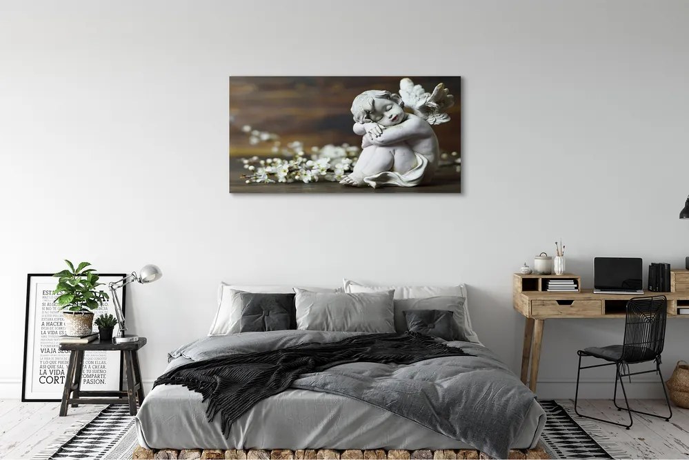 Obraz canvas na ścianę Śpiący Anioł w Kwiatach
