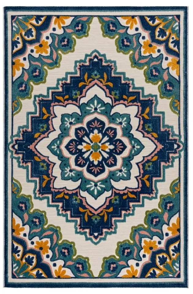 Niebieski dywan odpowiedni na zewnątrz 160x230 cm Beach Floral – Flair Rugs