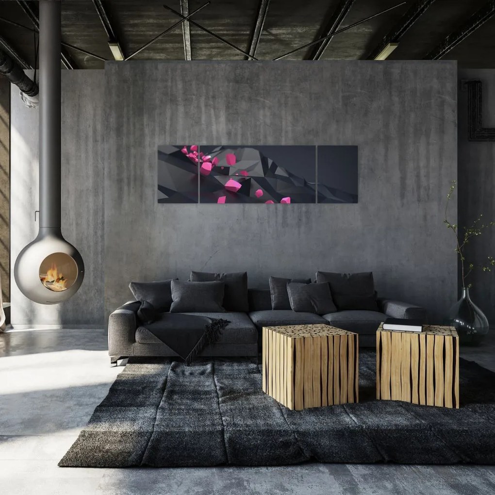 Obraz abstrakcji 3D (170x50 cm)