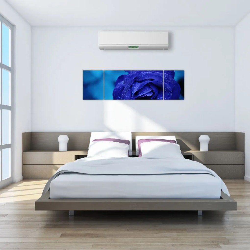 Obraz niebieskiej róży (170x50 cm)