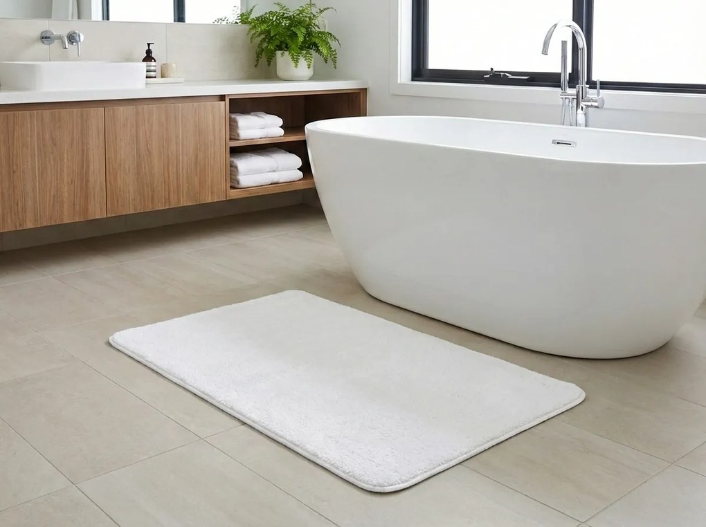 Dywanik łazienkowy TRIVORA 60x100 cm biały