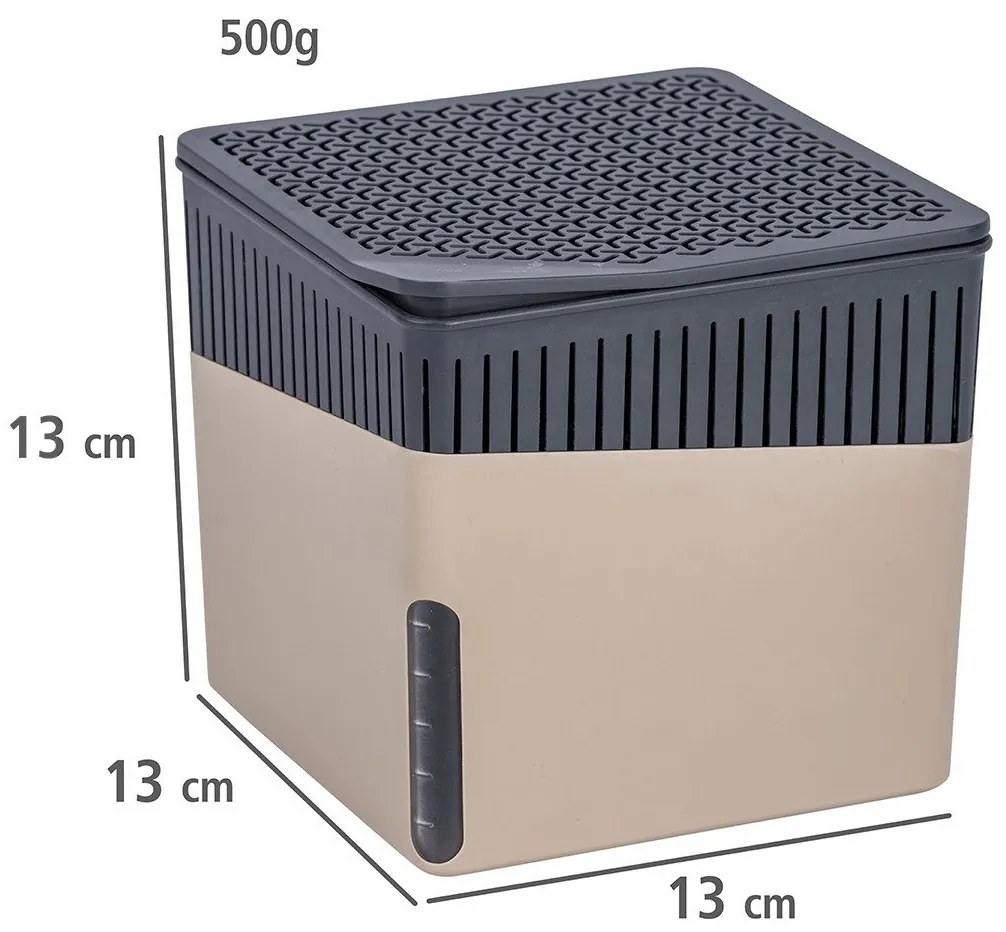 Pochłaniacz wilgoci z atmosfery, urządzenie osuszające + wkład 0,5 kg - obsługuje do 40 m3 powietrza, 13 x 13 x 13 cm, WENKO