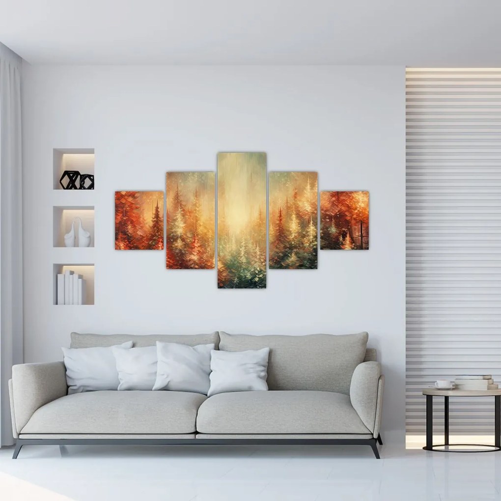 Obraz - Malowanie lasów (125x70 cm)