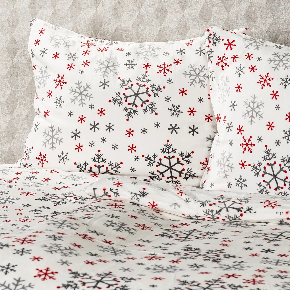 4Home Pościel mikroflanela Snowflakes, 140 x 220 cm, 70 x 90 cm