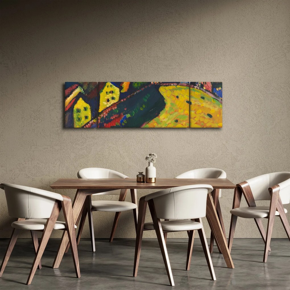 Obraz - Vasily Kandinsky, Houses at Murnau, reprodukcje (170x50 cm)