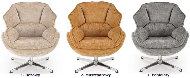 Musztardowy wypoczynkowy fotel obrotowy B8-Z12