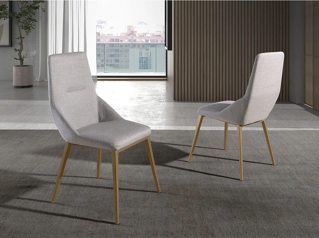 Jasnoszare krzesło z tkaniny 4132 ANGEL CERDA
