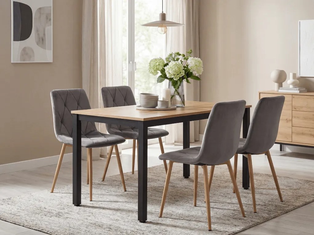 PROMOCJA Ciemnoszare aksamitne krzesło do jadalni LIBRA II. jakość