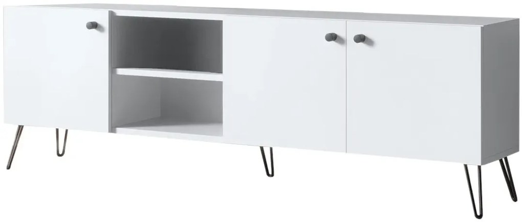 Biała szafka pod telewizor na nóżkach F2-S63