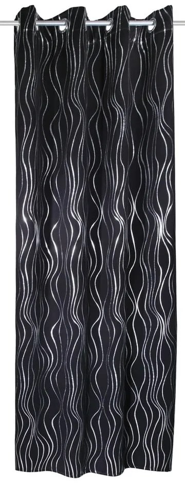 Czarna zasłona 135x245 cm Waves – Sehlbach