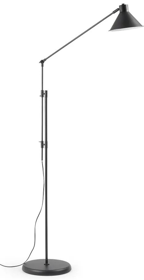 Czarna lampa stojąca z metalowym kloszem (wysokość 220 cm) Dione – Kave Home
