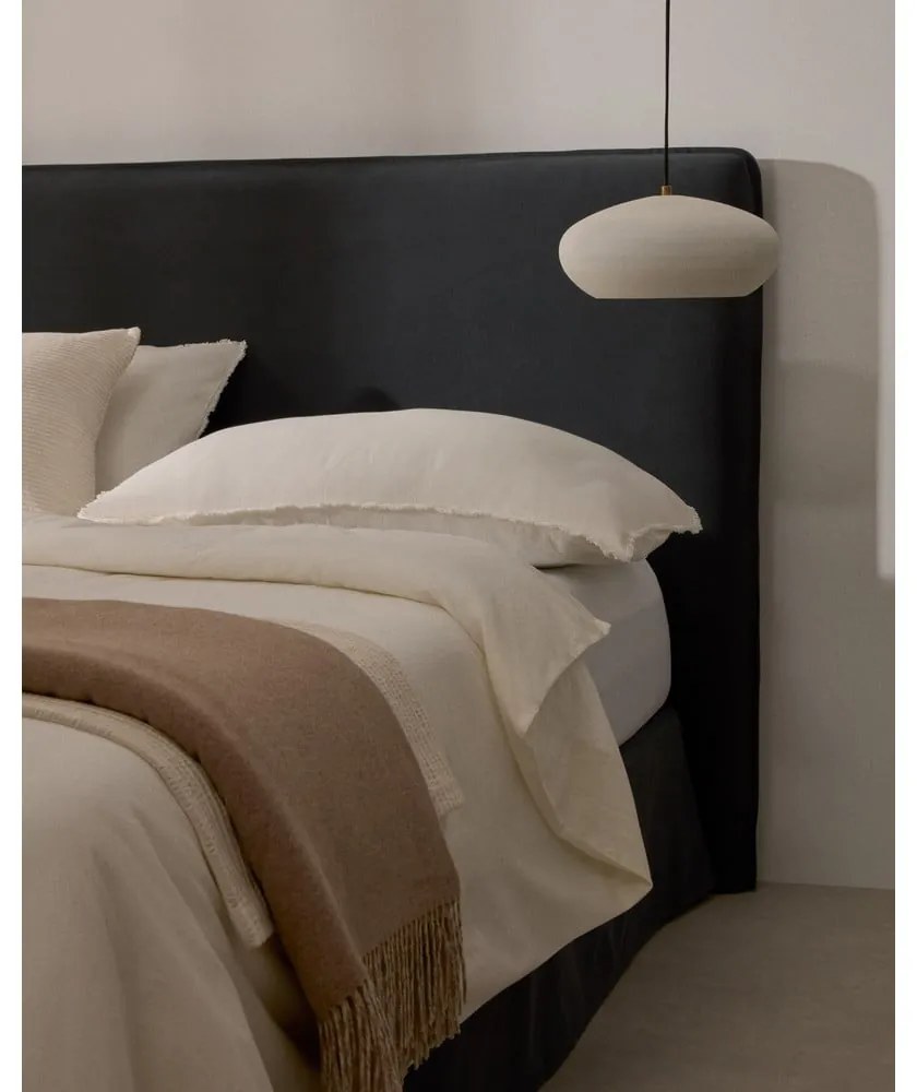 Antracytowy tapicerowany zagłówek 180x118 cm Jaira – Kave Home