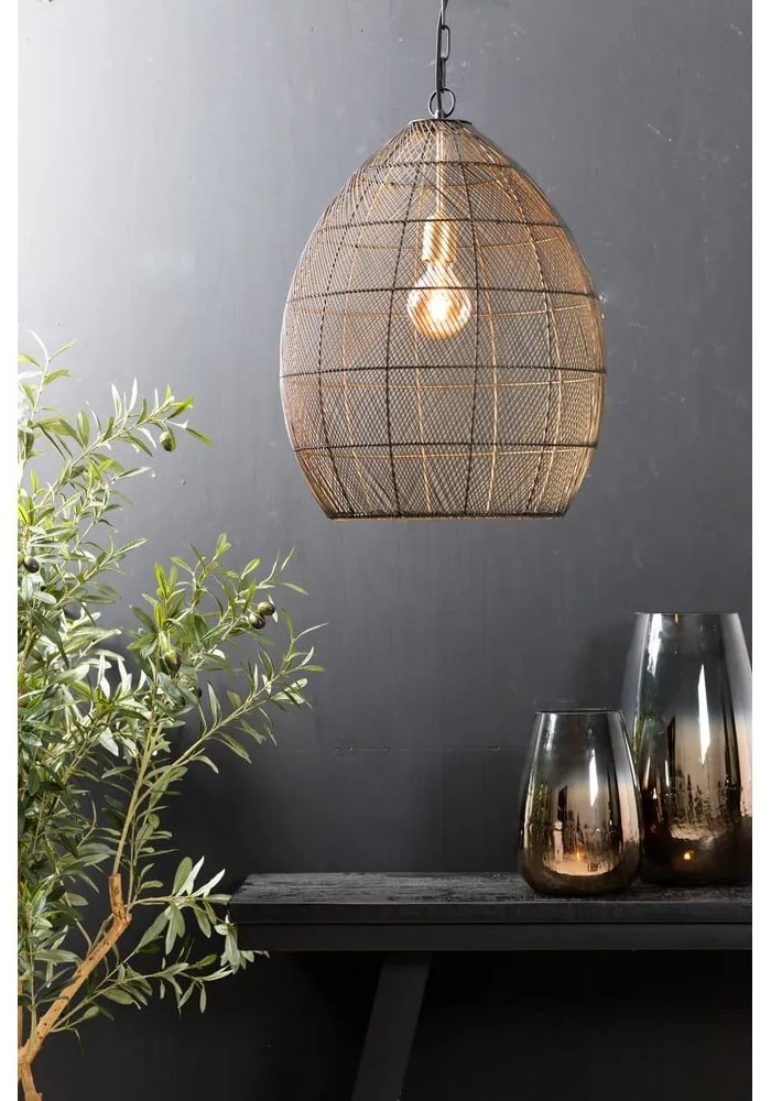 Lampa wisząca w czarno-złotym kolorze z metalowym kloszem ø 40 cm Meya – Light & Living