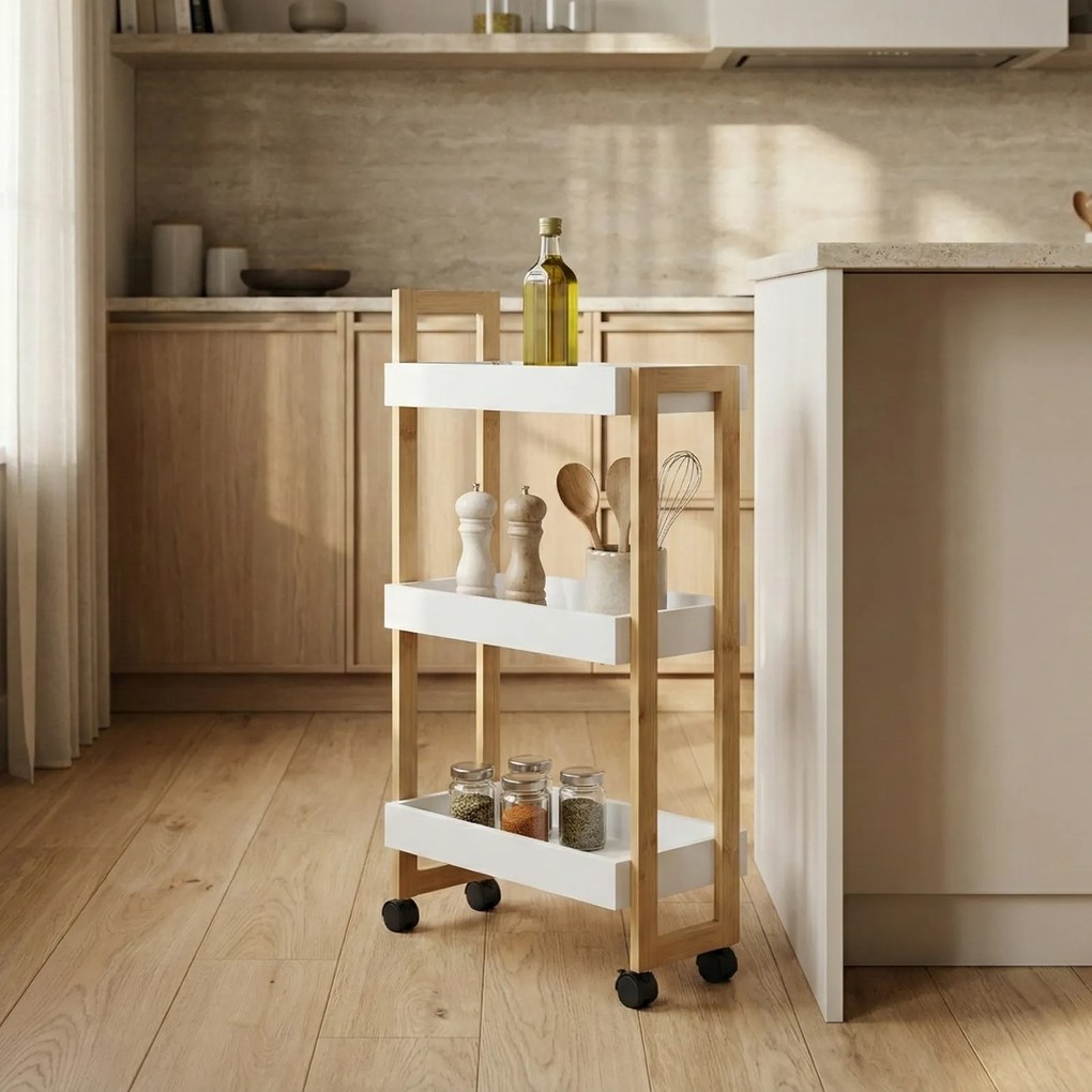 Wąski regał na kółkach ASEM, 80 cm