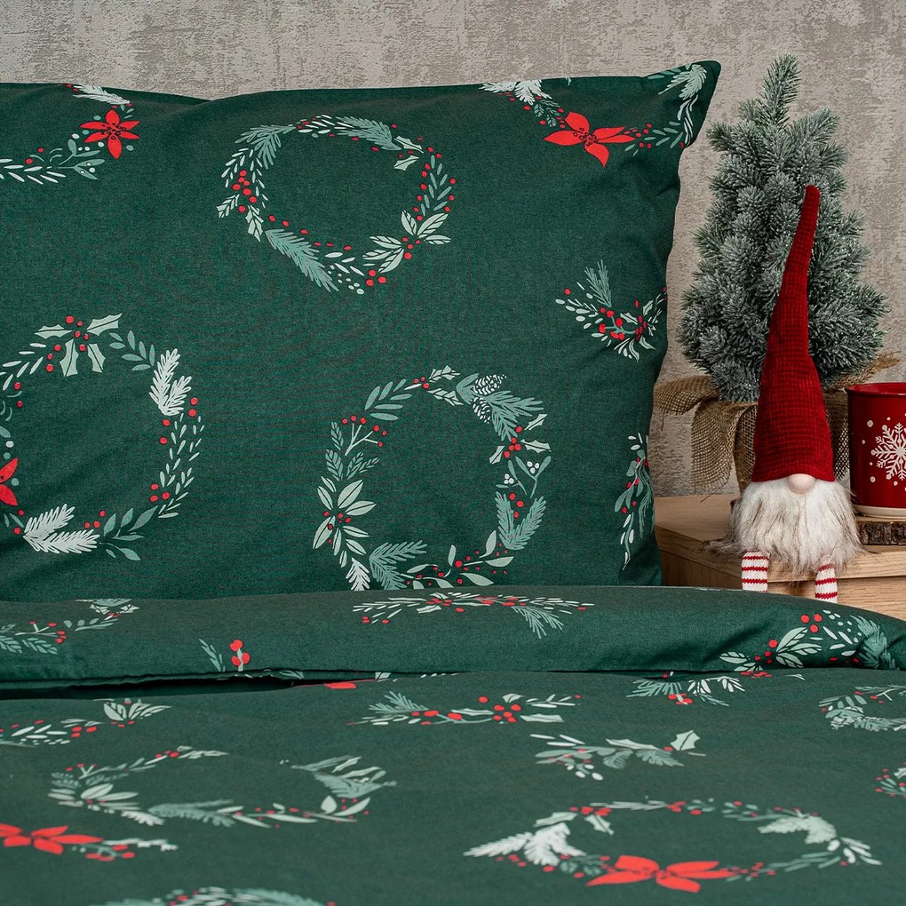 4Home Świąteczna pościel bawełniana Poinsettia, 160 x 200 cm, 70 x 80 cm, 160 x 200 cm, 70 x 80 cm