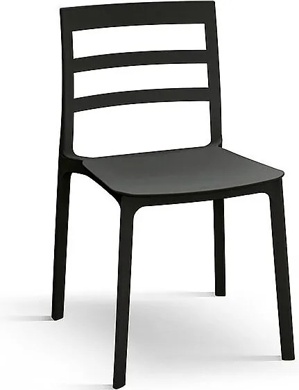 Zestaw 4 czarnych krzeseł z polipropylenu - MALAGA