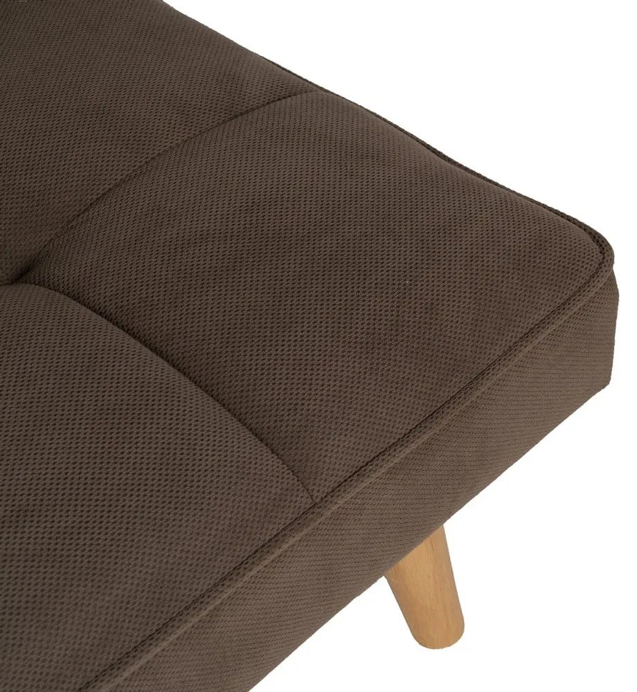 Brązowa rozkładana sofa z tkaniny szenilowej 175 cm – Ixia