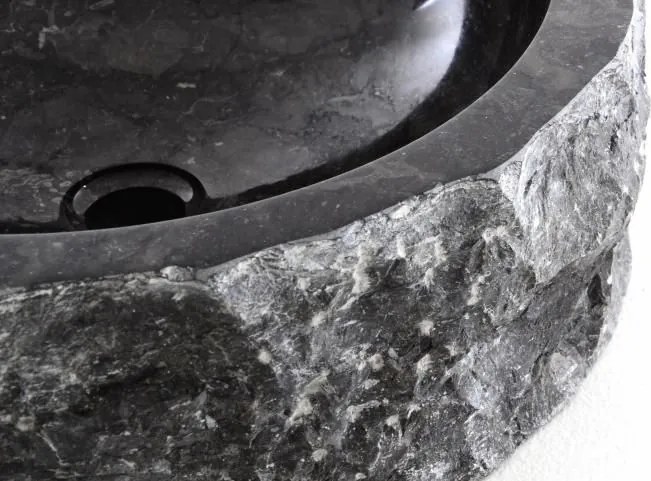 DIVERO umywalka z kamienia naturalnego - czarny marmur