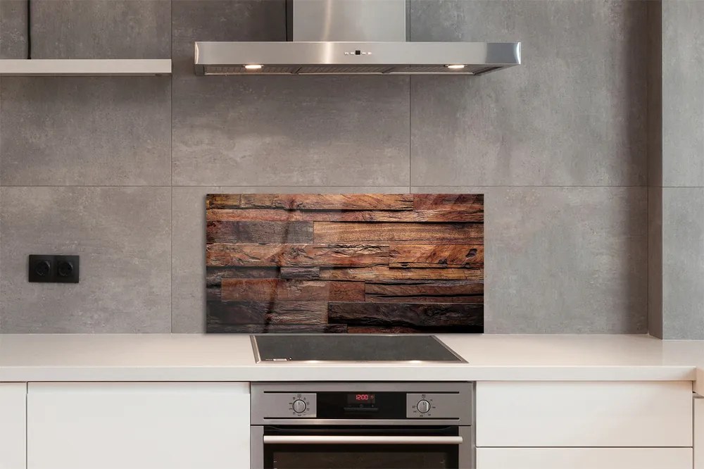 Panel szklany do Kuchni Słoje i Struktura Drewna