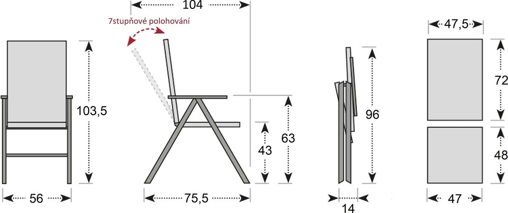 Doppler CONCEPT TEAK FSC® 4+1 - ogrodowy zestaw wypoczynkowy (aluminium/drewno tekowe)