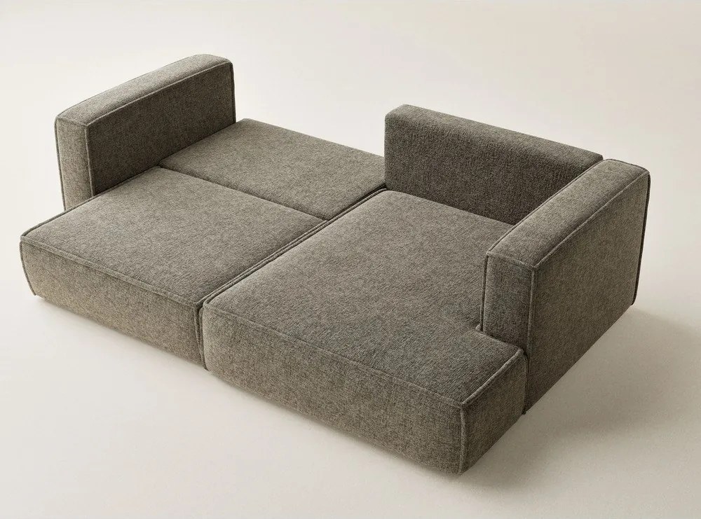 Brązowy rozkładany narożnik ze schowkiem z tkaniny szenilowej (prawostronny/z szezlongiem) Velto – Maison de Rêve