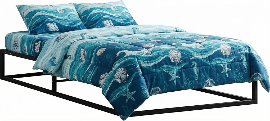 Czarne Loftowe Łóżko Metalowe 90X200 Cm R3-G83