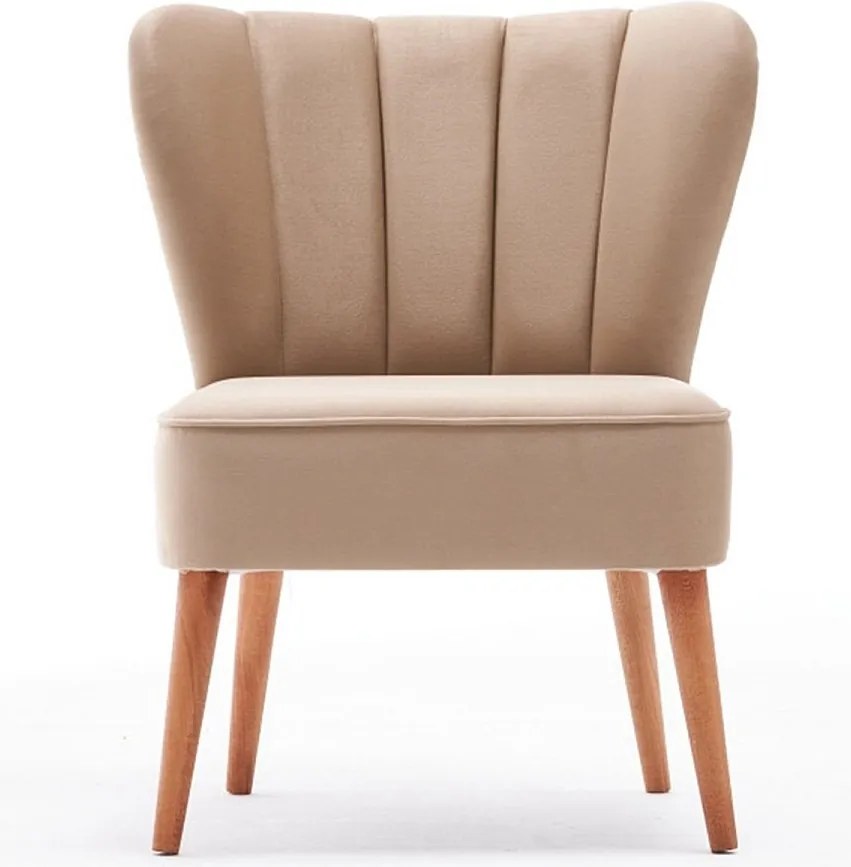 Fotel – 65x65x80 cm – Kremowy – Drewno bukowe