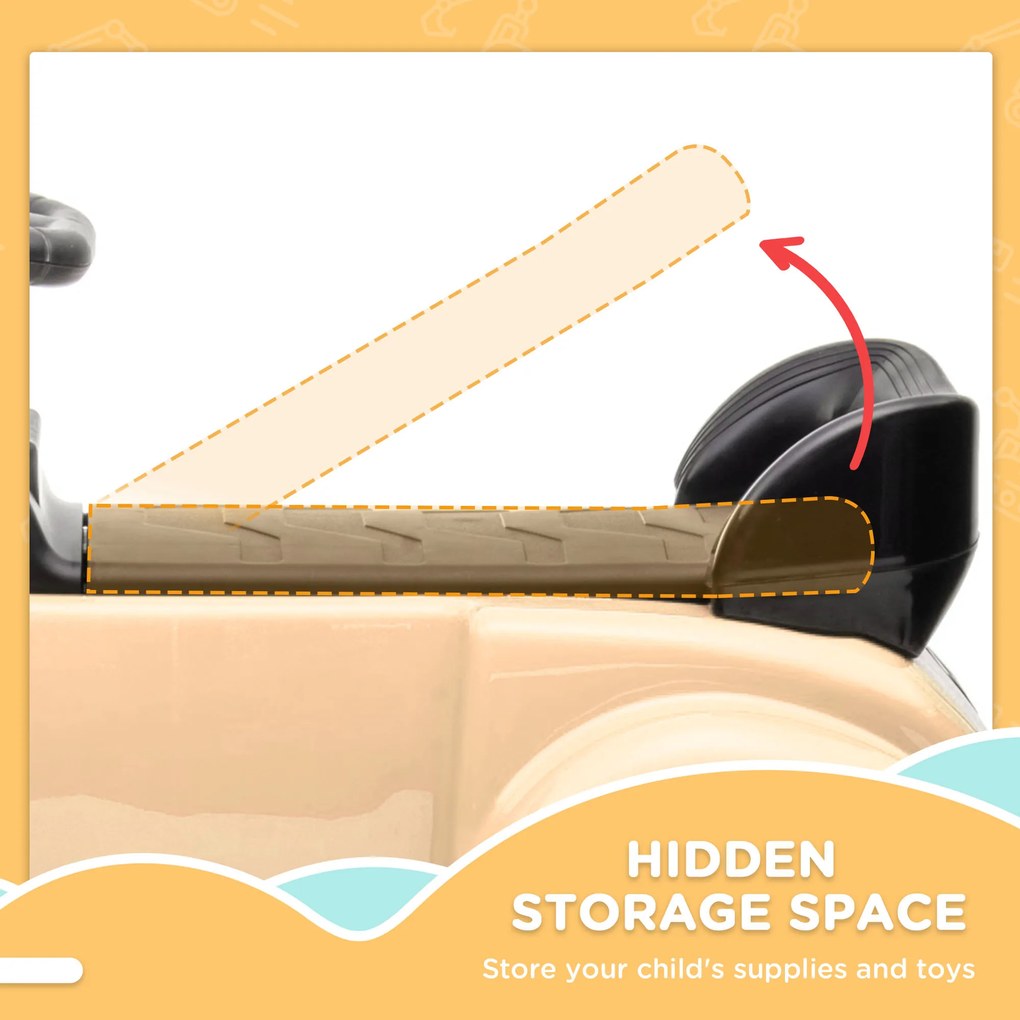 AIYAPLAY Jeździk dla dzieci Mercedes Benz 300 S, beżowy, Design, zabezpieczenie przed przewróceniem