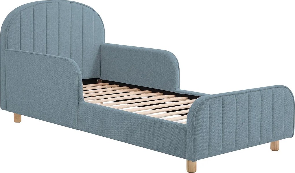 Łóżko 90 x 190 cm – Tkanina teksturowana – Niebieski – MIRAVELO