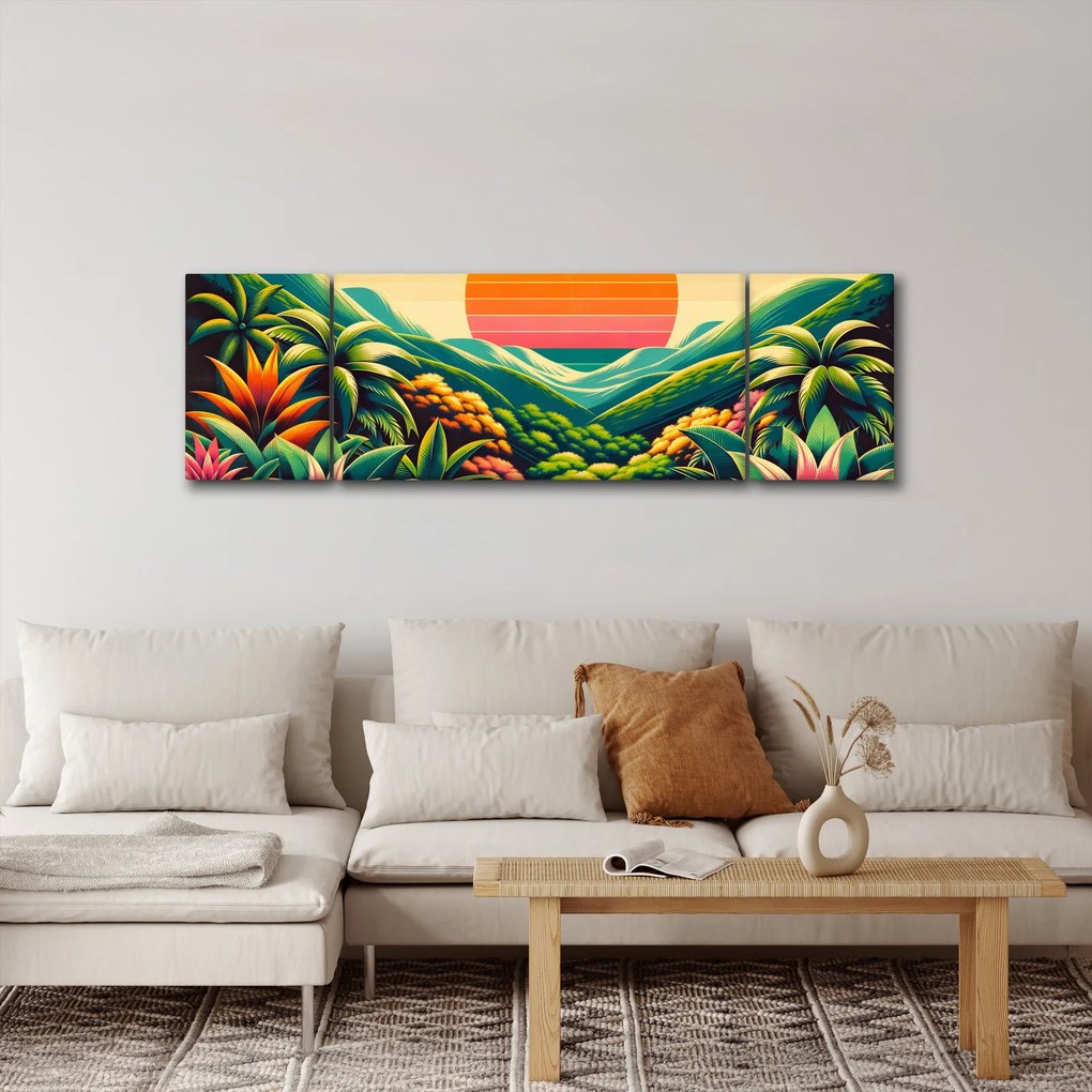 Obraz - Kolorowy zachód słońca (170x50 cm)