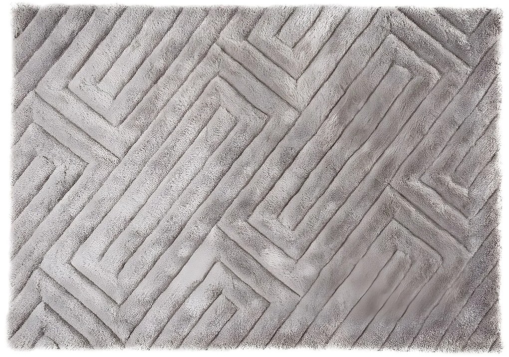 Dywan shaggy MAZE z efektem 3D – kolor szary – 160 × 230 cm