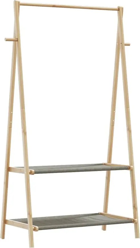 Wieszak na ubrania stojący z materiałowymi półkami 96cm E5-A40