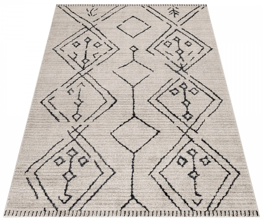 Dywan poliestrowy Berber rustykalny beżowy 80 cm x 150 cm