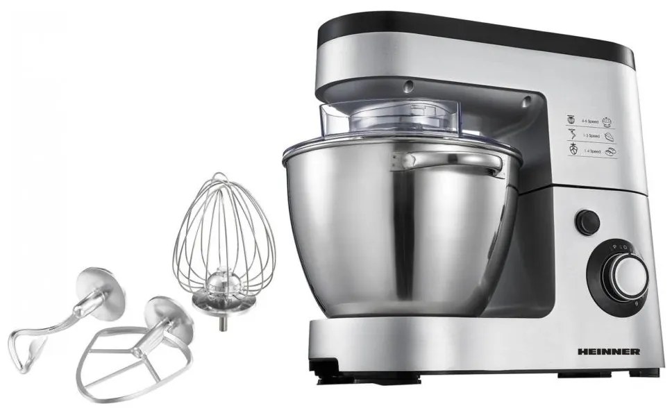 Heinner HPM-1500XMC-V2 - Robot kuchenny z miską i obudową ze stali nierdzewnej, 1500 W/230 V