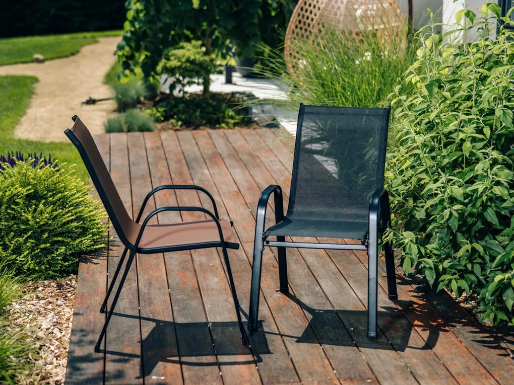 PROMOCJA Krzesła ogrodowe TAVERNO zestaw 2 szt. szare/czarne II. jakość