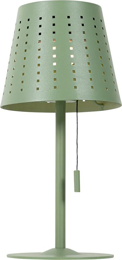 Zestaw 2 lamp stołowych zielonych w komplecie z diodą LED, 3-stopniowy ściemniacz, ładowanie i energia słoneczna - Ferre