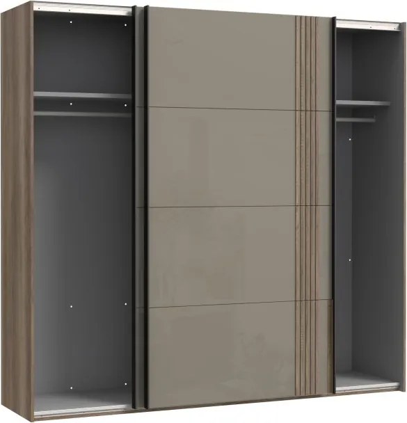Szafa przesuwna 220 cm Savona 92411, dąb antyczny/beżowy połysk