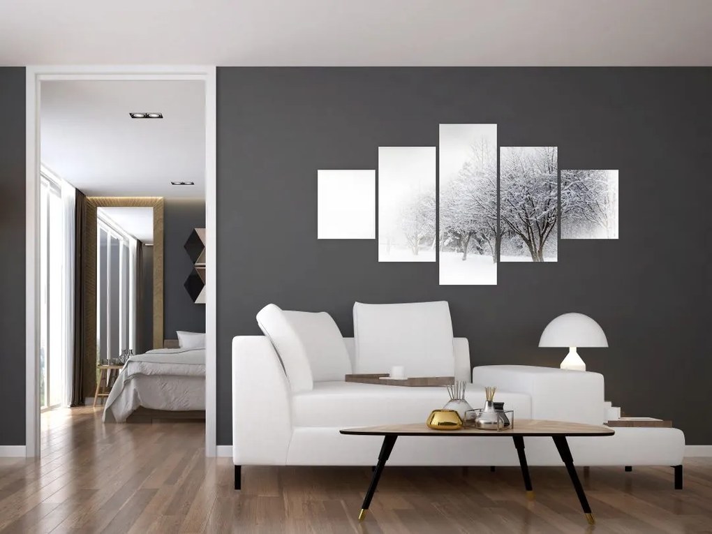 Obraz - Zimowa aleja (125x70 cm)