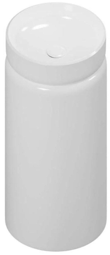 Umywalka z konglomeratu wolnostojąca okrągła biała matowa 85 x 40 cm RONA White MATT bez przelewu : Podłączenie syfonu - Do podłogi