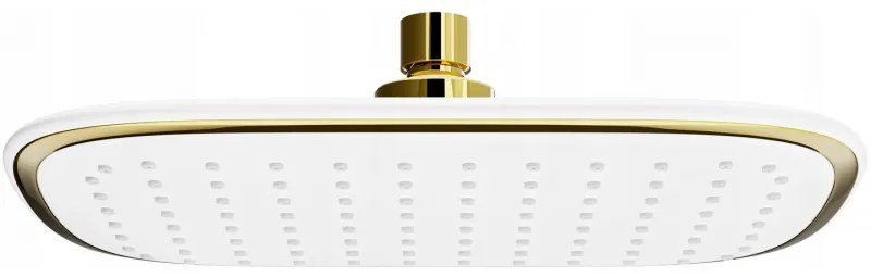 Mexen D-49 deszczownica 25x19 cm, biała/złota - 79749-25