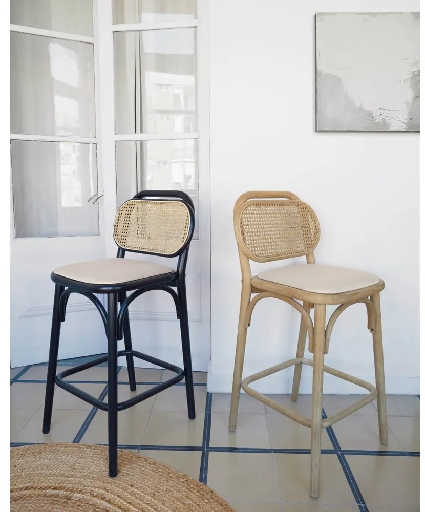 Hoker z litego drewna dębowego w naturalnym kolorze (wysokość siedziska 65 cm) Doriane – Kave Home