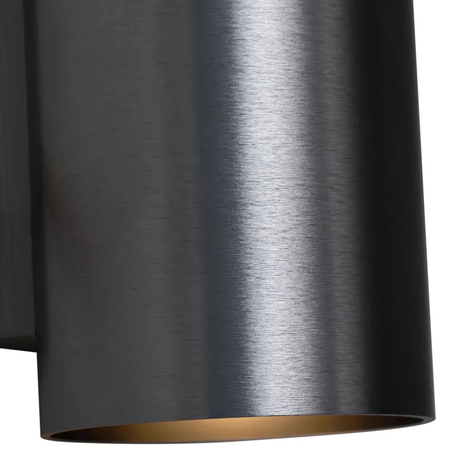 Nowoczesna lampa ścienna grafitowa okrągła 2-punktowa GU10 50mm - Sandy