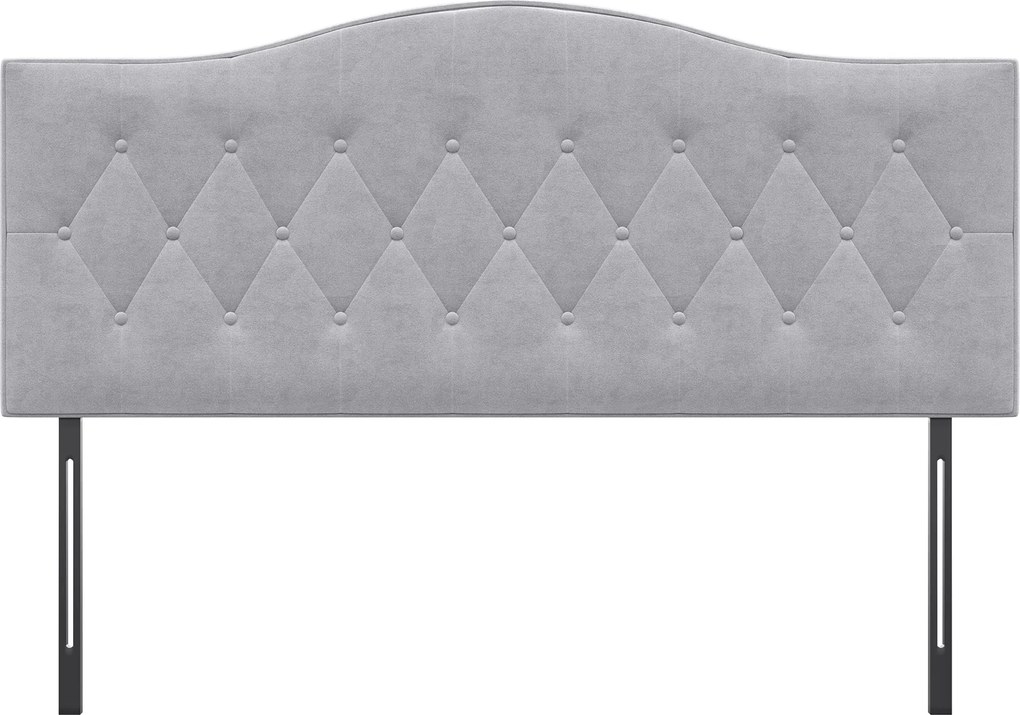 HOMCOM Zagłówek do łóżka tapicerowany kolor szarym topola poliester 185 x 8 x 134 cm