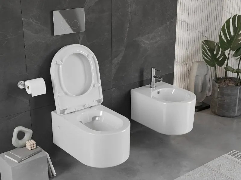 Mexen Sofia miska wc z deską wolnoopadającą twarda, biała połysk - 30798000
